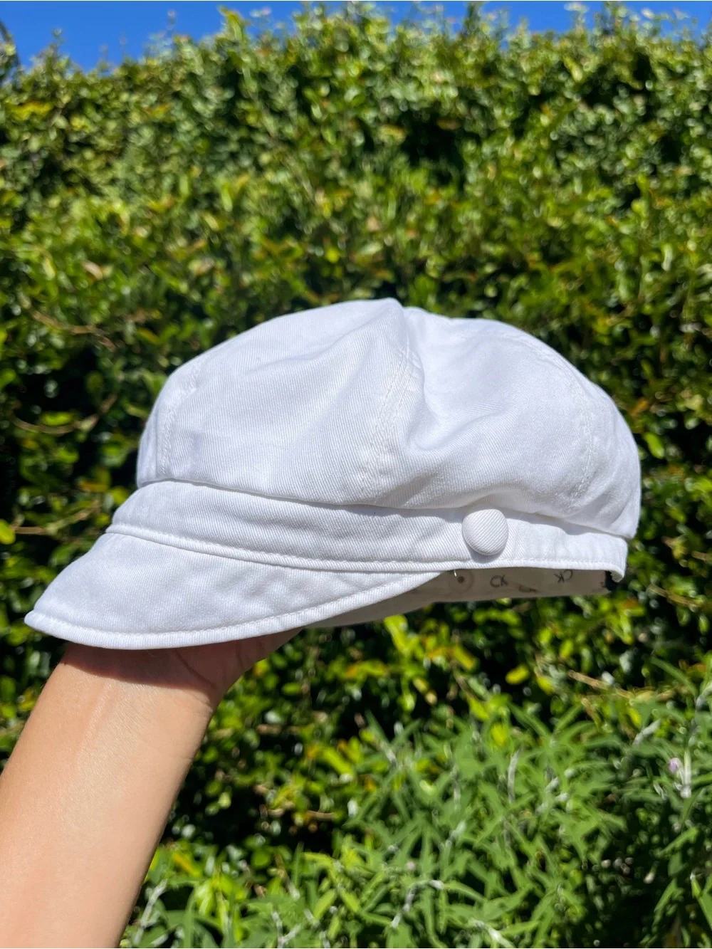 Calvin Klein CK Y2K Newsboy White Cotton Hat Cap 2000s
